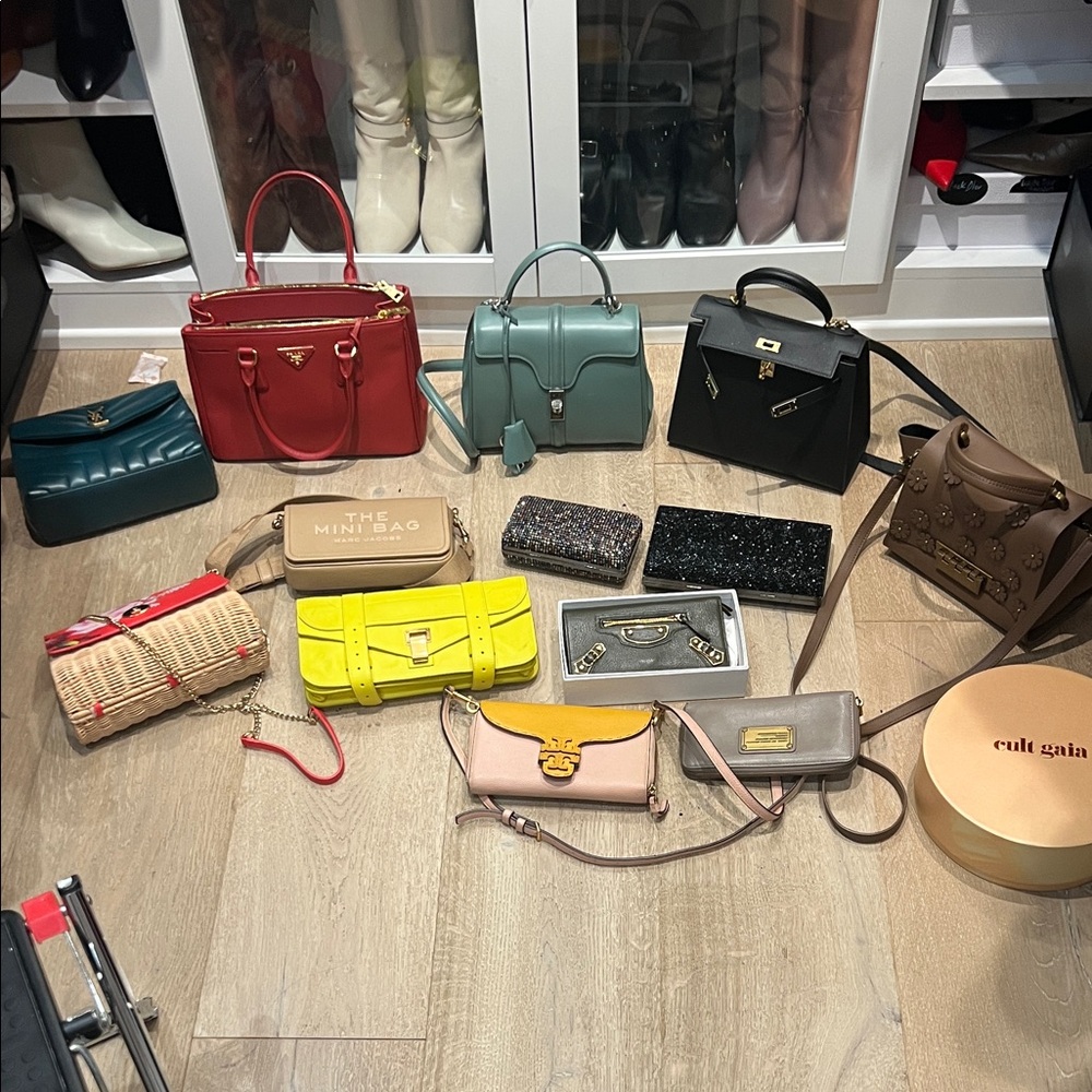 Clearing out my closet. Various designer bags and shoes, either new, or pristine